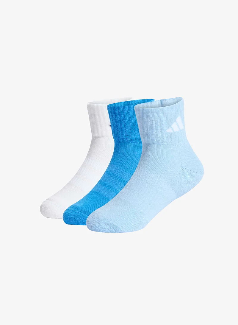 Adidas Kids 3 Pack Cushioned Ankle Socks