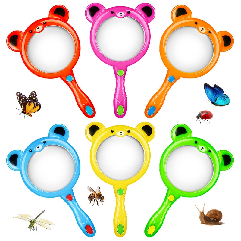 TORINALITAL 6Pcs Kids Magnifying Glass  Colorful Magnifying Glass For Kids  Hand Toy Magnifying Glasses  Mini Magnifier Glasses For Science Class Reading Outdoor Observation Party Favor - Image 1