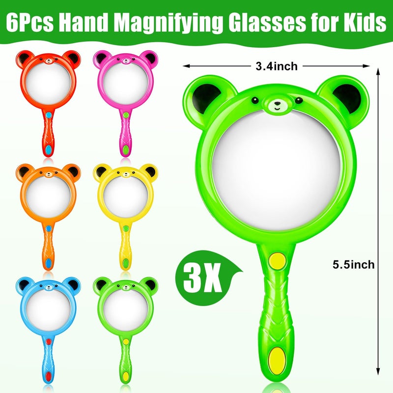 TORINALITAL 6Pcs Kids Magnifying Glass  Colorful Magnifying Glass For Kids  Hand Toy Magnifying Glasses  Mini Magnifier Glasses For Science Class Reading Outdoor Observation Party Favor - Image 2