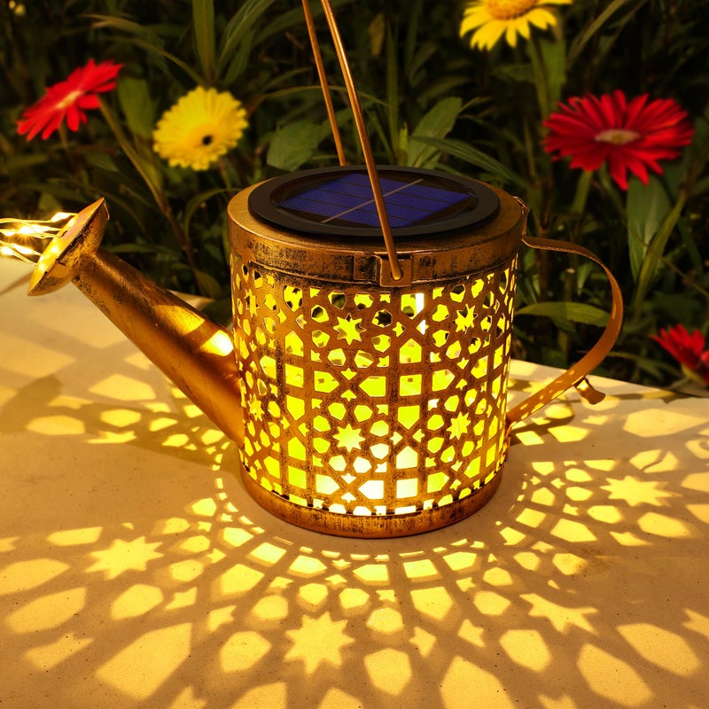 BETOLEAN Solar Watering Can Lights Waterproof, Solar Lights Outdoor Decorative Garden Decor Metal Hanging Lights for Outside Patio Pathway Yard, Christmas Birthday Gardening Gifts - Image 2