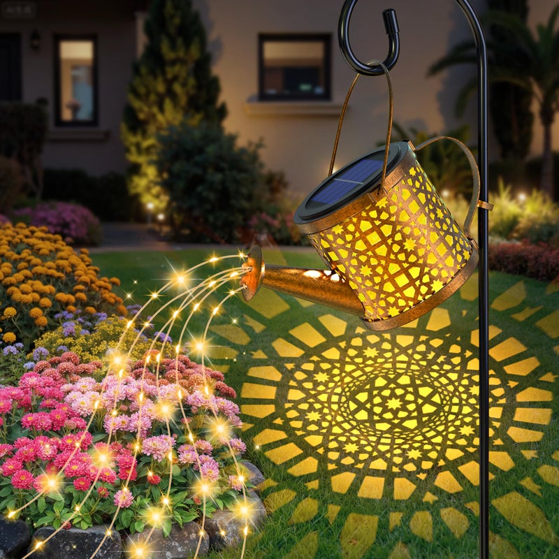 BETOLEAN Solar Watering Can Lights Waterproof, Solar Lights Outdoor Decorative Garden Decor Metal Hanging Lights for Outside Patio Pathway Yard, Christmas Birthday Gardening Gifts - Image 1