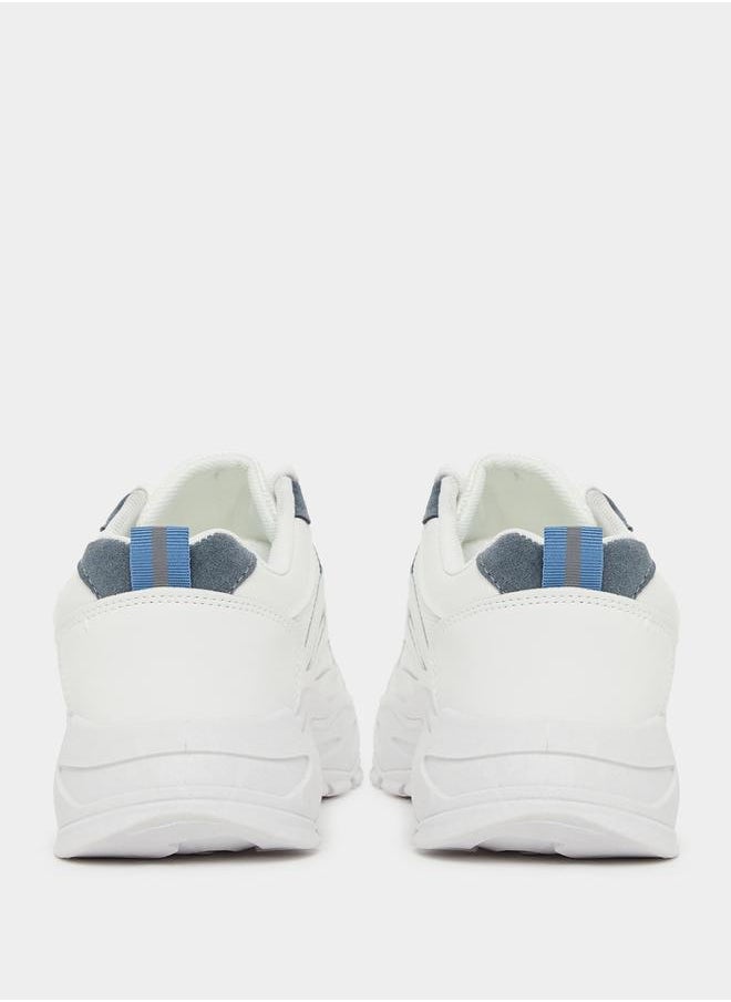 Styli Textured Lace Up Chunky Sole Sneakers  - Image 4