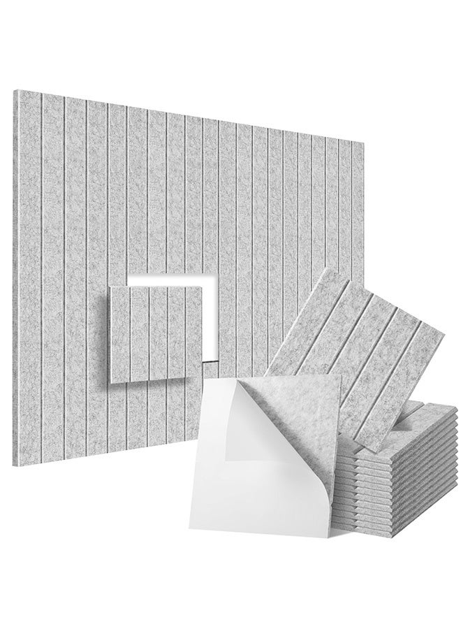 Peachjoy 12 Pack Self-Adhesive Sound Proof Foam Panels - 12"x12"x0.4" High Density Acoustic Foam for Walls, Ideal for Acoustic Treatment in Studios, Home Theaters, and More (Gray) - Image 1