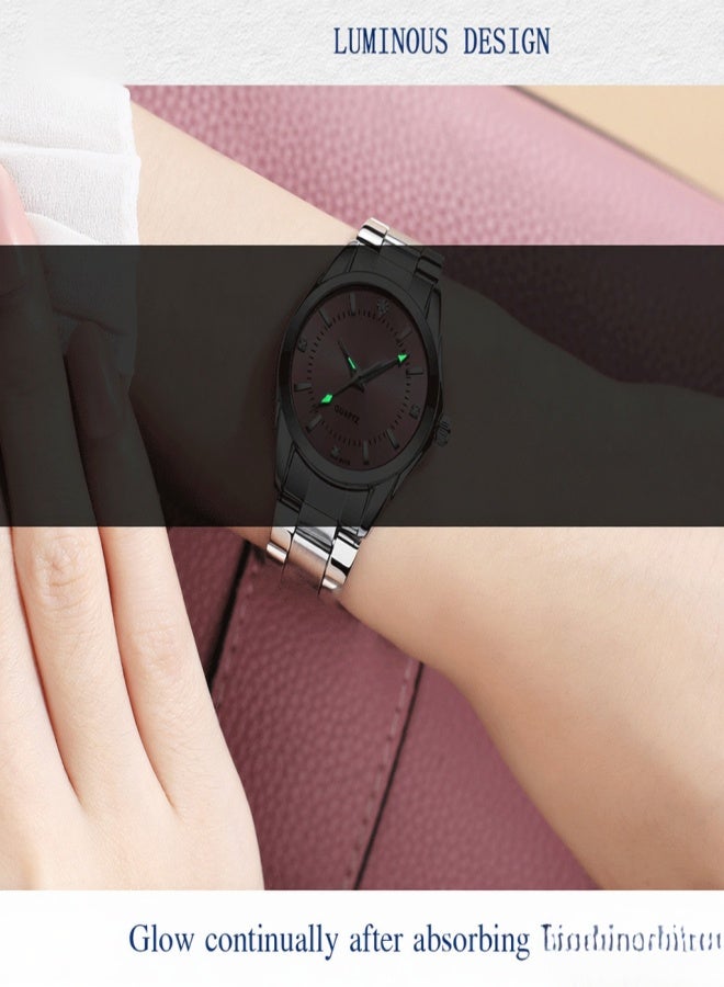 شينيكسي ساعة يد نسائية كلاسيكية كوارتز، ساعة يد أنيقة بسوار من الفولاذ الصلب، عقارب مضيئة، مقاومة للماء حتى عمق 3 أمتار، مناسبة للاستخدام اليومي والعمل. - Image 4
