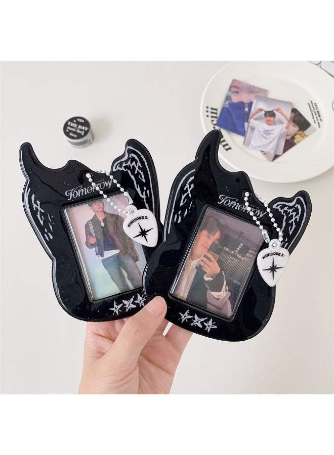 NIBEMINENT حامل بطاقة صور كيبوب من بي في سي بقطعة واحدة مع قلادة سلسلة مفاتيح لحامل بطاقة الهوية وحامي بطاقة الصور للمدرسة ومكتب بطاقة الهوية وبطاقة الوصول للنساء والفتيات - Image 3