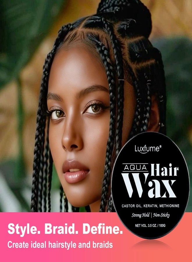 Luxfume Aqua Hair Wax | Non-Sticky, No Flakes Formula | Styles & Repairs with Castor Oil & Keratin, Hair Styling for All Hair Types, 3.05 oz - Image 3