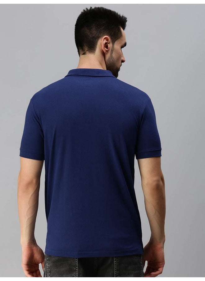 ONN - ONN Men's Airforce Blue Half Sleeves Polo Collar T-Shirt with Pocket(Size : Large) - Image 1