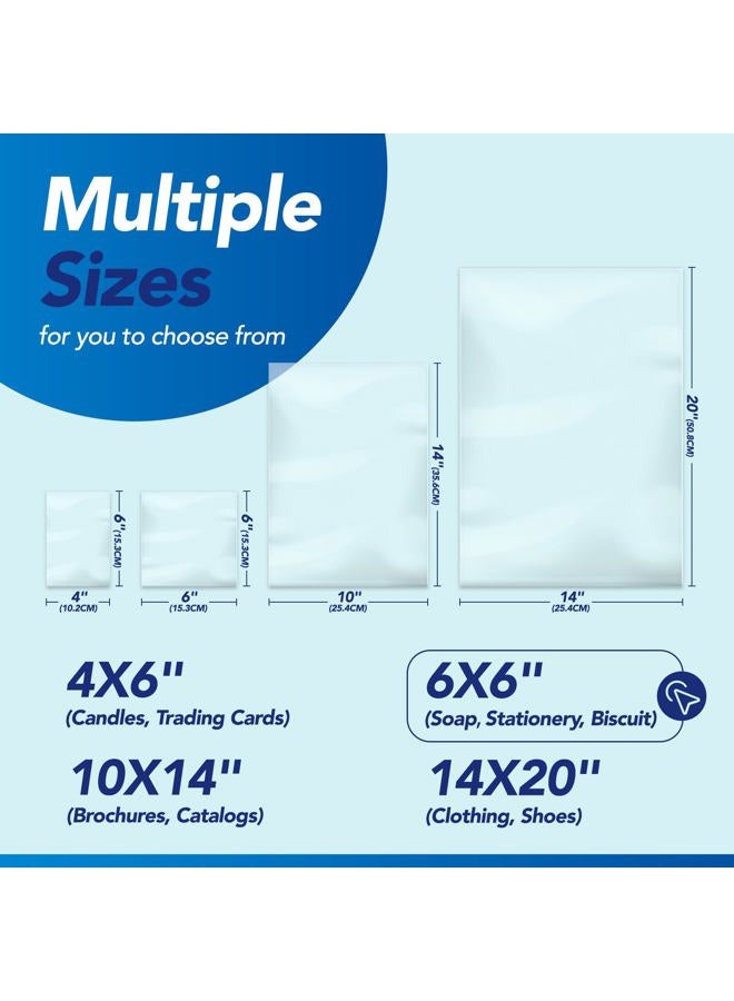 Metronic 500pack Shrink Wrap Bags for Soaps, Candles, Jars and Small Gifts,Clear Heat Shrink Wrap/Shrink Film Wrap 6*6 SWB66 500 - Image 2