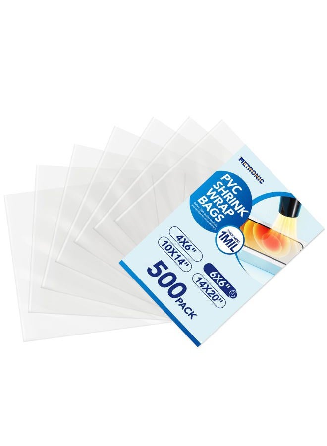 Metronic 500pack Shrink Wrap Bags for Soaps, Candles, Jars and Small Gifts,Clear Heat Shrink Wrap/Shrink Film Wrap 6*6 SWB66 500 - Image 1