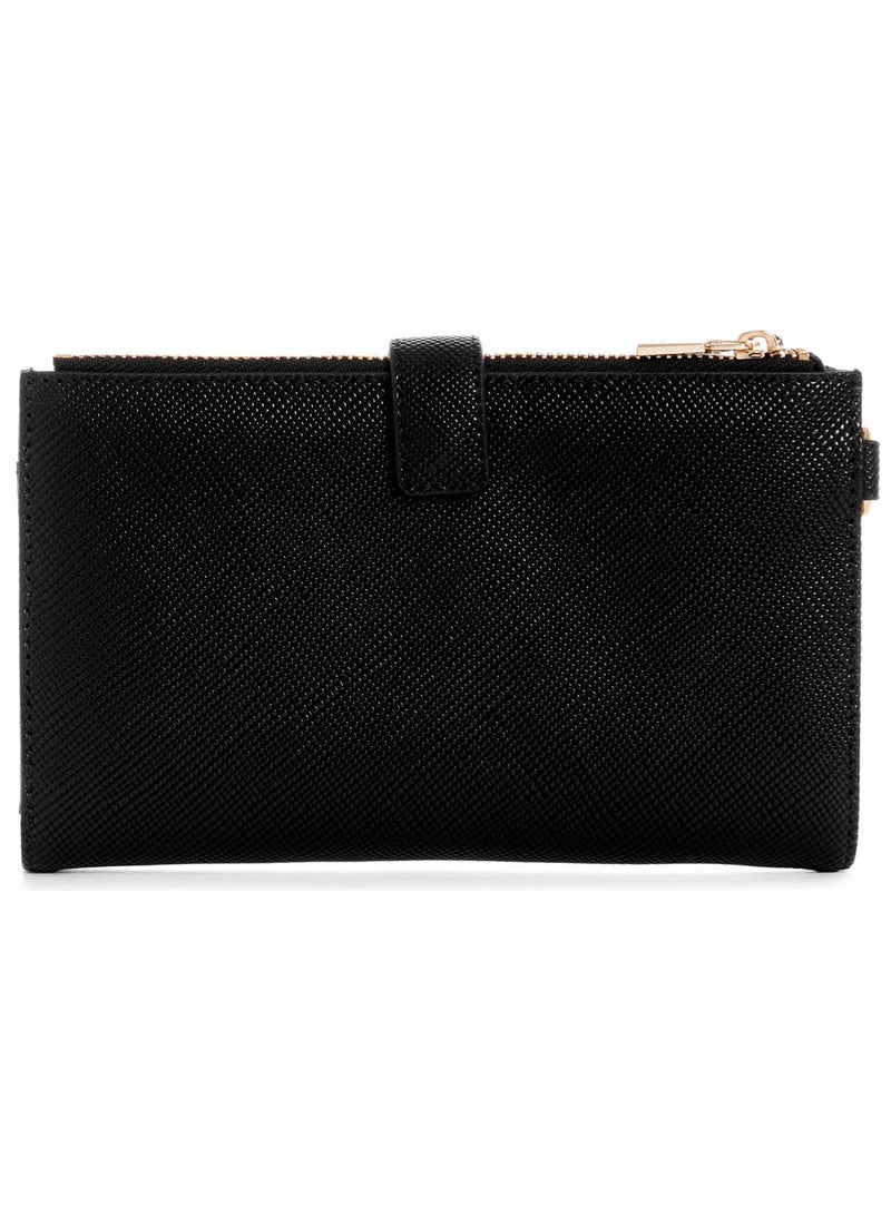 Guess Black Saffiano Leather Women's Wristlet Wallet Organizer with Gold Hardware - Image 2