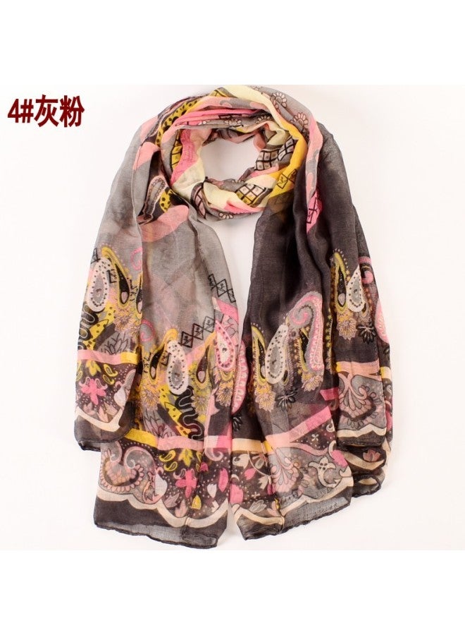 Autumn And Winter New Fashion Cashew Flower Printing Women's Shawl Scarf Silk Scarf Women's European And American Fashion Soft Breathable