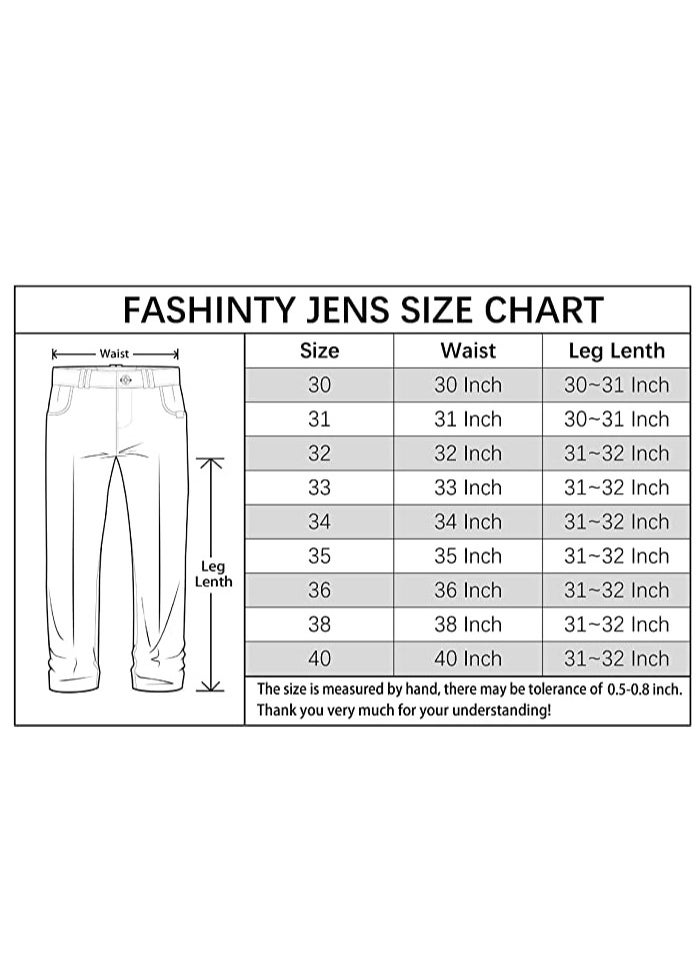 Generic - Mens jeans pants straight fit tapered leg skinny jean for work and casual BK-32 - Image 1