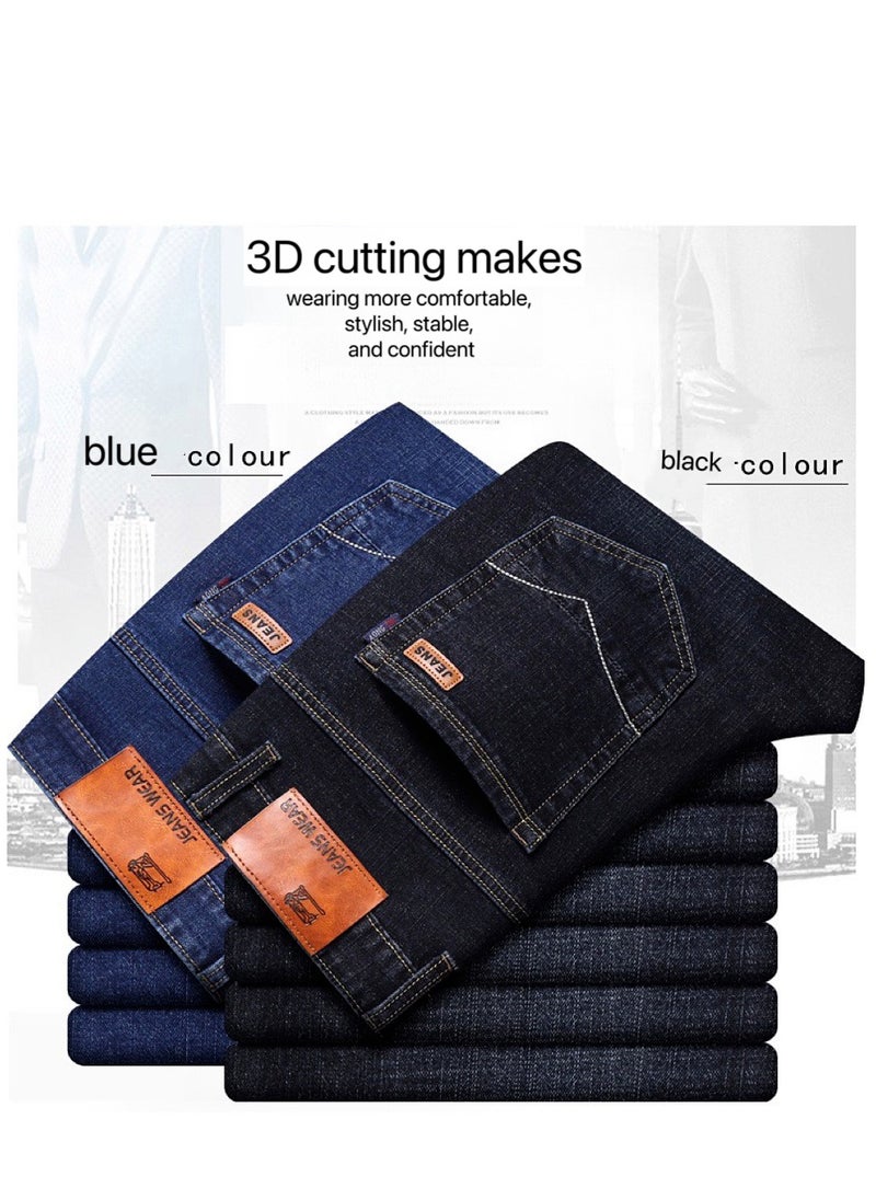 Generic - Mens jeans pants straight fit tapered leg skinny jean for work and casual BK-32 - Image 1