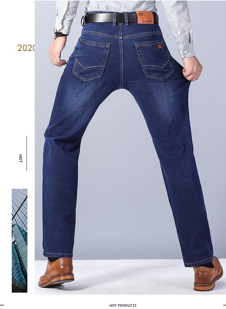 Generic - Mens jeans pants straight fit tapered leg skinny jean for work and casual BK-32 - Image 1