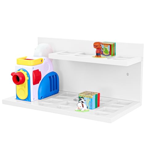 PHOENANCEE Floating Shelves for Little Tikes Story Dream MachineWall Shelf for Little Tikes Projector Books Audio Play Character Storage Tray Organizer for Toddlers and Kids Girls BoysPineWhite - Image 1