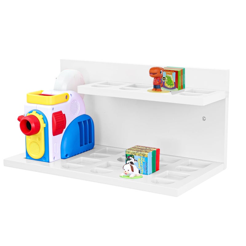 PHOENANCEE Floating Shelves for Little Tikes Story Dream MachineWall Shelf for Little Tikes Projector Books Audio Play Character Storage Tray Organizer for Toddlers and Kids Girls BoysPineWhite - Image 2