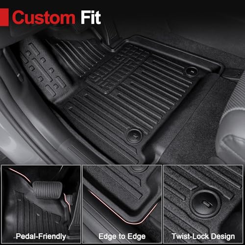 HOUCLEMIC Floor Mats for Hyundai Santa Fe 2024-2026 (Fit Hybrid and Gas), TPE All Weather Protection Durable Trunk Cargo Mat with Backrest Mat for Hyundai Santa Fe - Image 3