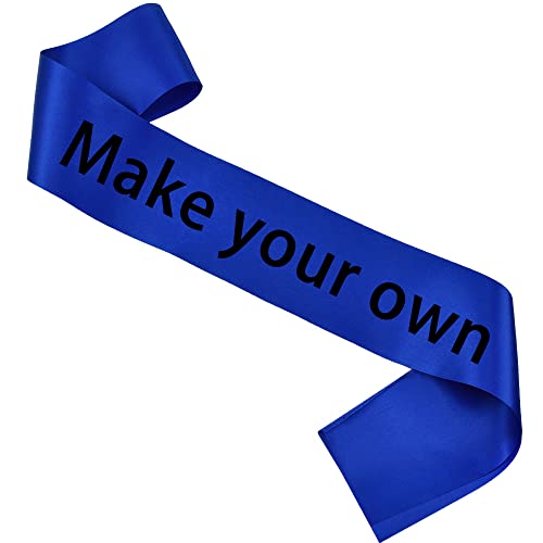 GDTO8820 4 Pcs Blank Customizable Satin Sash, Sashes Plain Sashes Party Accessory for Graduation Wedding Party, Satin Sashes Pageant, Make Your Own Sashes,Royal Blue Party Plain Pageant Sashes(Dark blue) - Image 2