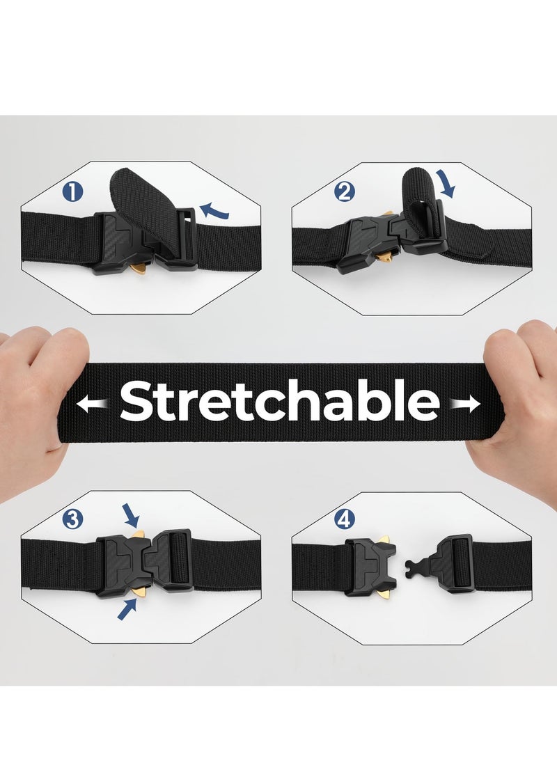 KASTWAVE Nylon Tactical Men Belt, Work Belts for Men, Adjustable, No Metal Buckle, for Men Military Hiking Riggers Belt with Heavy Duty Quick Release Buckle, Suitable for Work and Travel  - Image 3