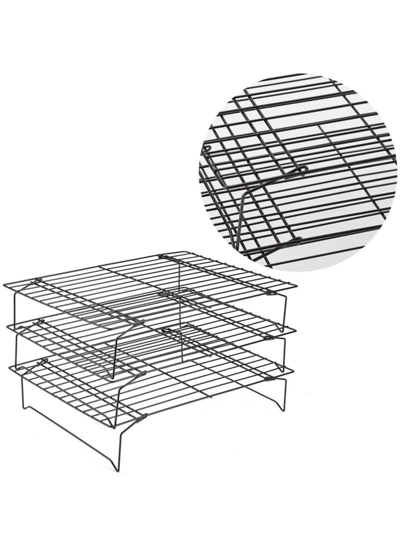 3 طبقات غير عصا الأسلاك الشائكة شواء كعكة حامل التبريد الفولاذ المقاوم للصدأ فرن مطبخ بيتزا الخبز البسكويت حامل شواء - Image 2