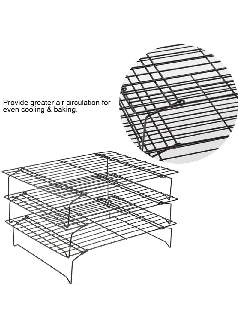 3 طبقات غير عصا الأسلاك الشائكة شواء كعكة حامل التبريد الفولاذ المقاوم للصدأ فرن مطبخ بيتزا الخبز البسكويت حامل شواء - Image 3