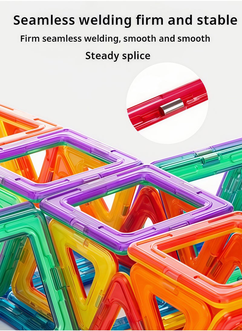 Wisalia 86 magnetic building bricks, a set of vibrant 3D building blocks that encourage creative construction, promote educational brain development, stimulate imagination, and are suitable as educational toys for children aged 3 and above  - Image 4