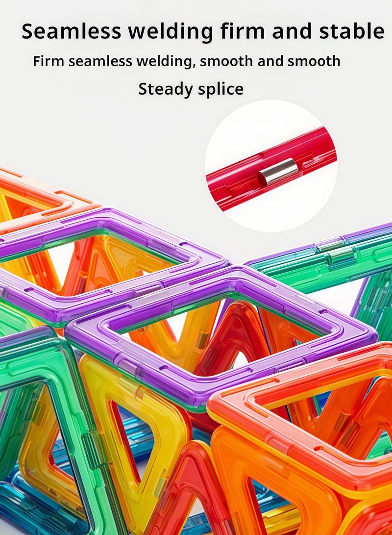 Wisalia 86-Piece Magnetic Tiles STEM Toys, Building Toys & Stacking Blocks for Kids Ages 3+, Educational Construction Set with Strong Magnets for Creative Learning - Image 4