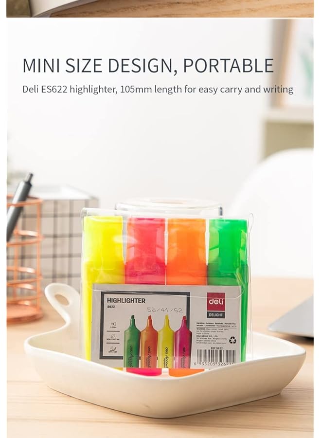 ديلي مجموعة هايلايتر مقاومة للبهتان من جي إتش تي، مكونة من 4 قطع، متعددة الألوان - Image 5