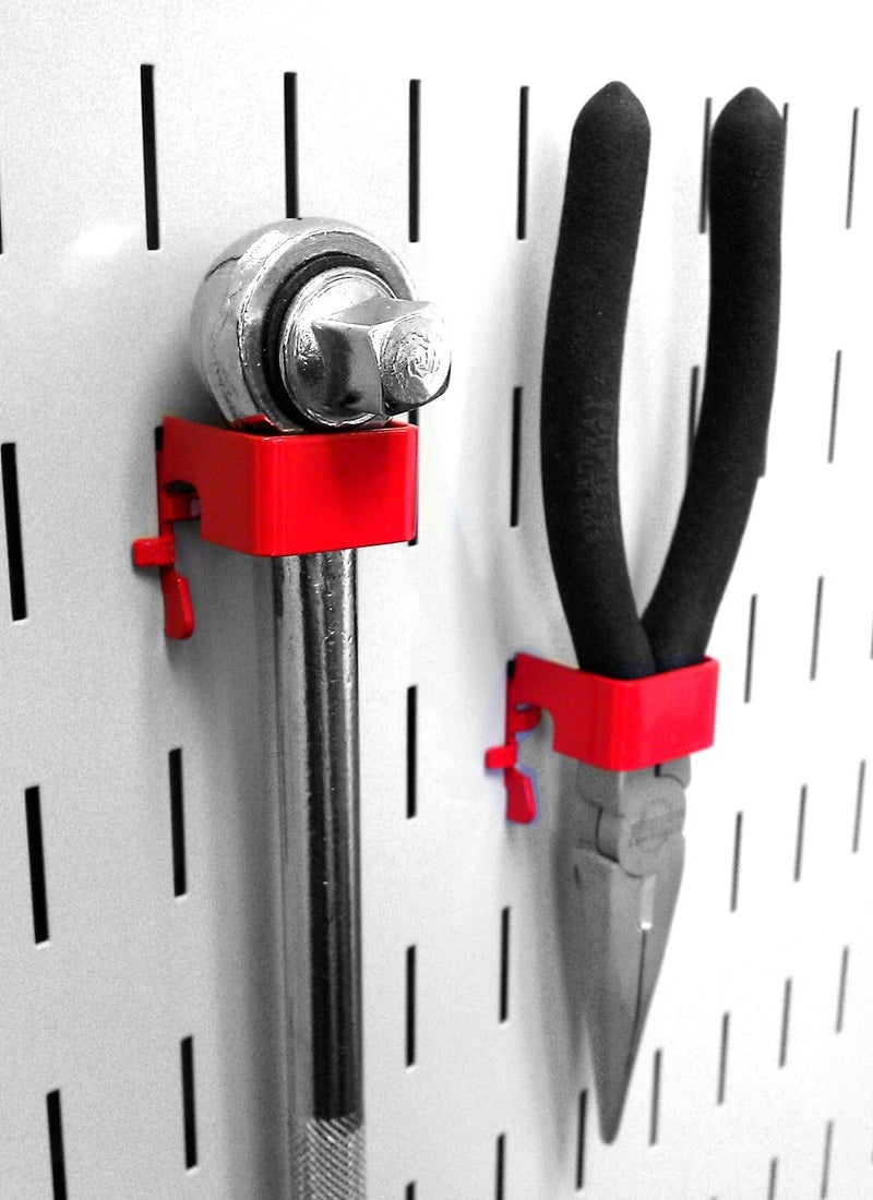 Wall Control KT-400-WRK R Slotted Tool Board Workstation Accessory Kit for Pegboard Only, Red - Image 4