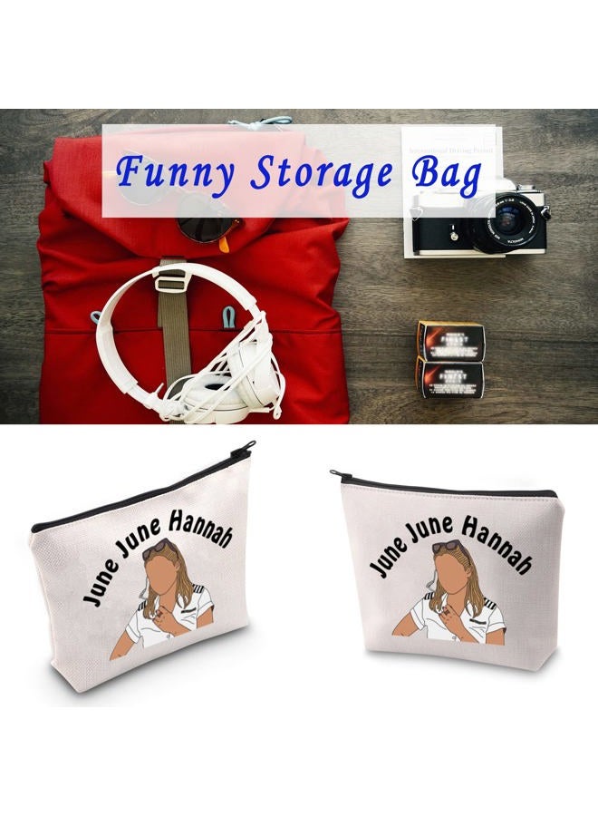 LEVLO Funny Deck Quotes Gifts June June Hannah Makeup Bags Housewives Yachtie Sayings TV Travel Toiletry Bags(June Hannah) - Image 5