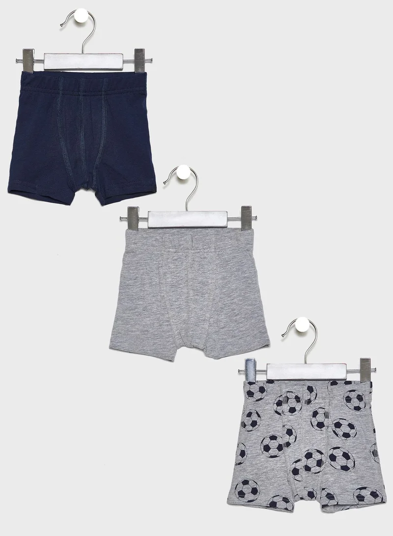 NAME IT Kids 3 Pack Printed Boxer Shorts