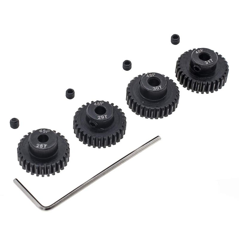 GTHELE 4pcs 48P Pinion Gear 3175mm Set Hardened 28T 29T 30T 31T 48DP Pitch Gears RC Upgrade Part with Screwdriver - Image 4