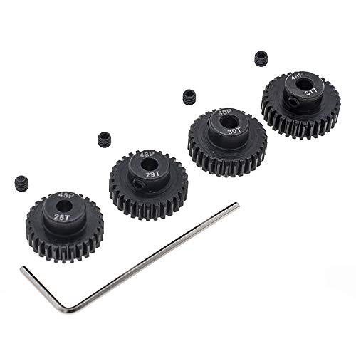 GTHELE 4pcs 48P Pinion Gear 3175mm Set Hardened 28T 29T 30T 31T 48DP Pitch Gears RC Upgrade Part with Screwdriver - Image 1