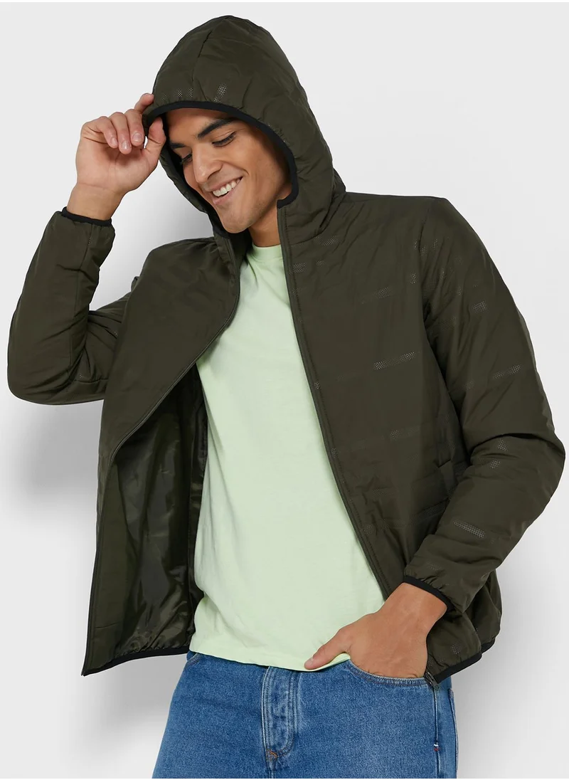 Seventy Five Embossed Hooded Jacket