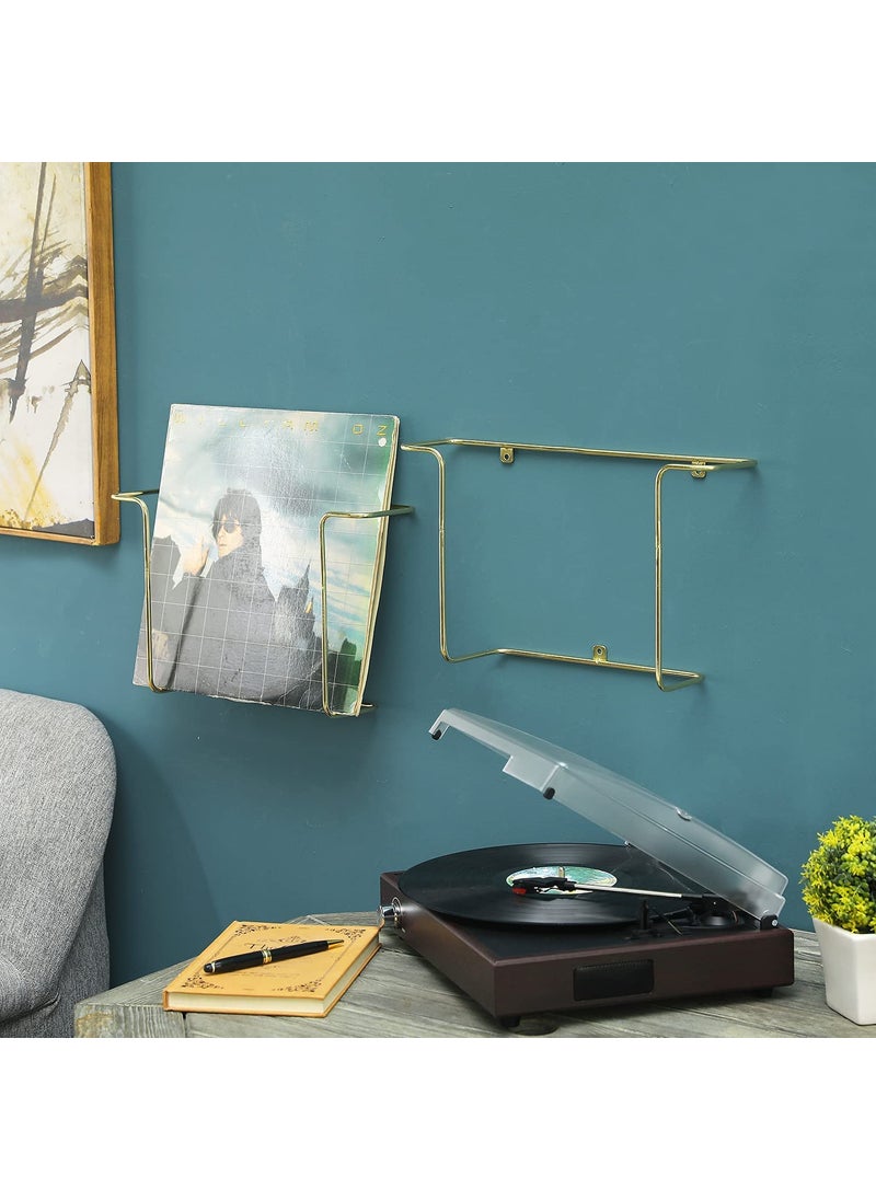 Generic INDIAN DECOR 25014 Modern Chrome Plated Metal Wire Wall Mounted Vinyl LP Record Storage Holder Album Display Rack Set of 2  - Image 4
