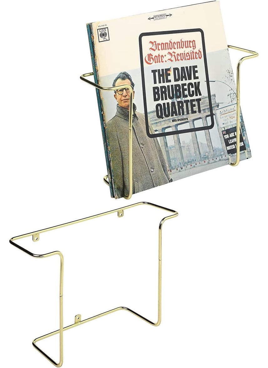 Generic INDIAN DECOR 25014 Modern Chrome Plated Metal Wire Wall Mounted Vinyl LP Record Storage Holder Album Display Rack Set of 2  - Image 1