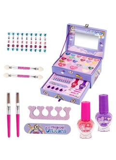Beauenty Kids Makeup kit for Girl, Washable Makeup Set Toy with Real Cosmetic Case, Safe & Non-Toxic Kids Makeup Set, Pretend Play Makeup Beauty Set Birthday Toys Gift for 3-10 Years Old Kid  - Image 1