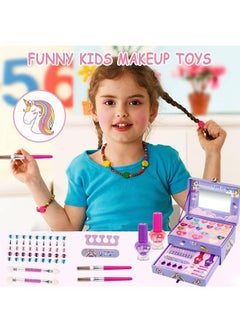 Beauenty Kids Makeup kit for Girl, Washable Makeup Set Toy with Real Cosmetic Case, Safe & Non-Toxic Kids Makeup Set, Pretend Play Makeup Beauty Set Birthday Toys Gift for 3-10 Years Old Kid  - Image 2