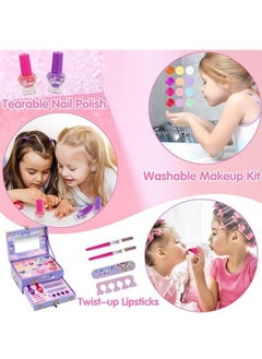 Beauenty Kids Makeup kit for Girl, Washable Makeup Set Toy with Real Cosmetic Case, Safe & Non-Toxic Kids Makeup Set, Pretend Play Makeup Beauty Set Birthday Toys Gift for 3-10 Years Old Kid  - Image 3