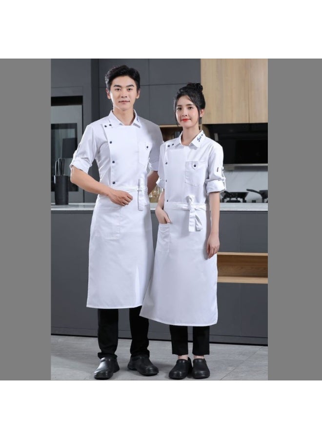 NIBEMINENT Hotel Chef's Work Clothes Long Sleeve Chef Jacket Baking Cake Kitchen Clothes School Restaurant Canteen Work Clothes  - Image 1