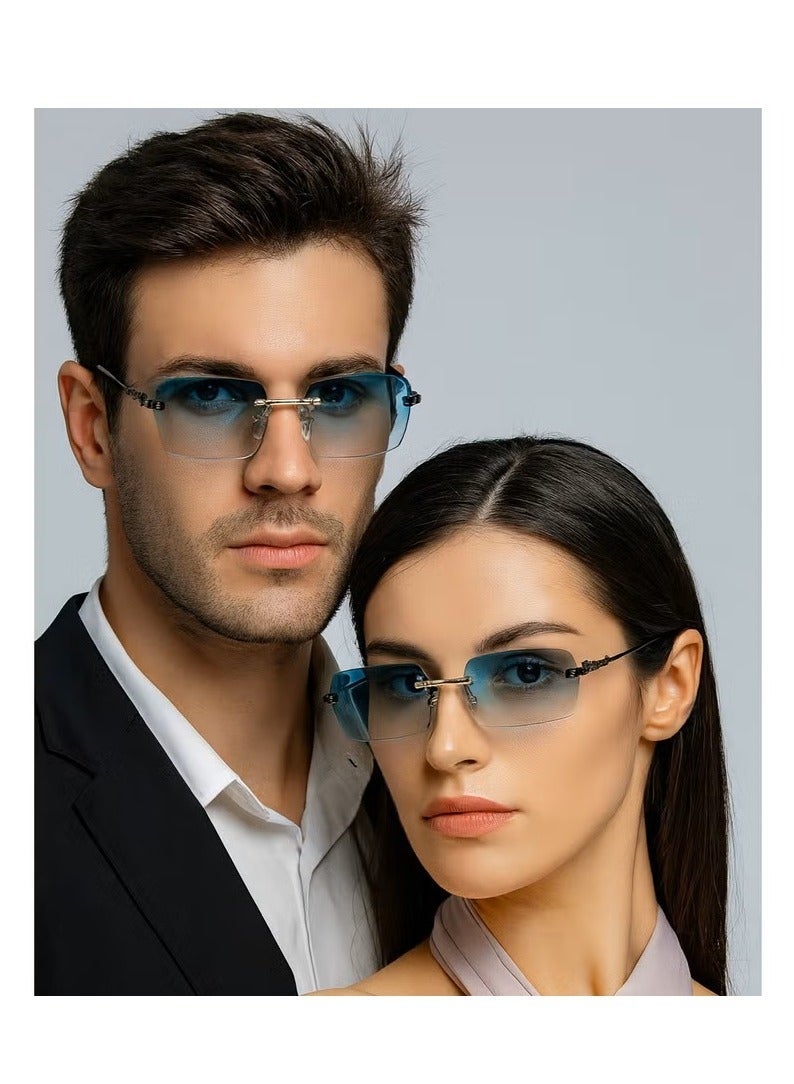 Elanova New Rimless Fashion Trend Sunglasses Personalized Sunglasses UV Protection Unisex - Image 2