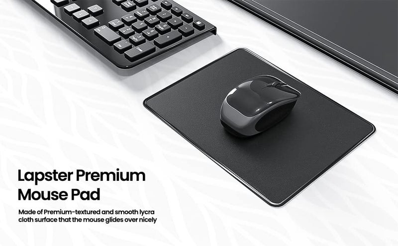 ls lapster Lapster Speedo Type Non-Slip Rubber Base Mouse Pad with Antifray Stitched Embroidery Edges for Laptop PC - (240mm x 200mm x 2mm) - Image 2