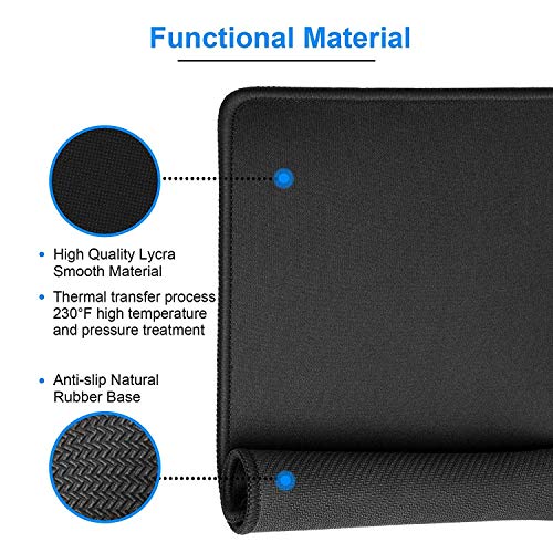 ls lapster Lapster Speedo Type Non-Slip Rubber Base Mouse Pad with Antifray Stitched Embroidery Edges for Laptop PC - (240mm x 200mm x 2mm) - Image 3