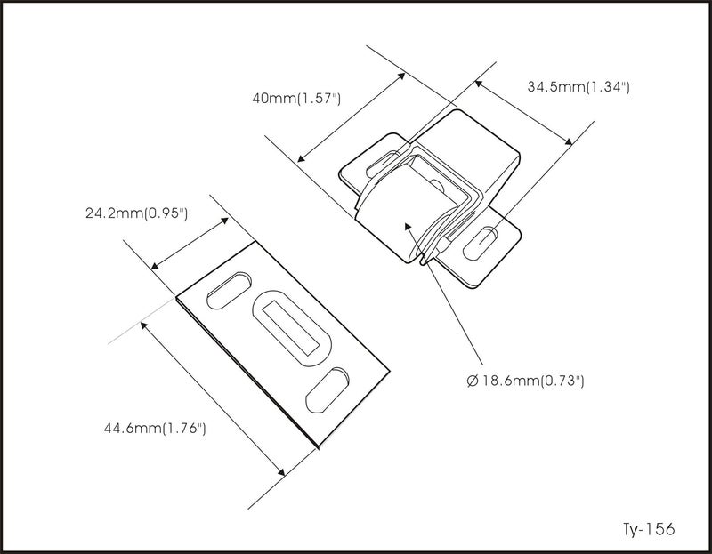 QCAA Heavy Duty Large Jumbo Roller Catch Latch for Closet Doors and Cabinets, Matte Nickel, Made in Taiwan, 2 Pack - Image 2
