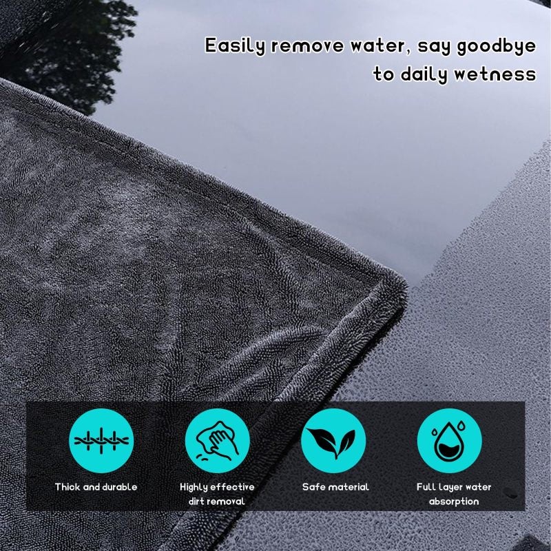 Microfiber Towel 12.2 x 12.2 Inch 1200 GSM Absorbent Drying Towel - Scratch-Free Soft Car Wash Towel for Auto Detailing - Image 3