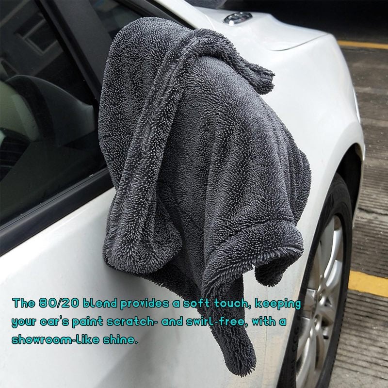Microfiber Towel 12.2 x 12.2 Inch 1200 GSM Absorbent Drying Towel - Scratch-Free Soft Car Wash Towel for Auto Detailing - Image 2