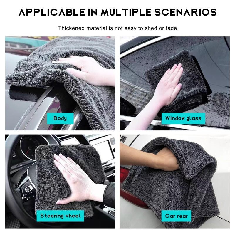 Microfiber Towel 12.2 x 12.2 Inch 1200 GSM Absorbent Drying Towel - Scratch-Free Soft Car Wash Towel for Auto Detailing - Image 4