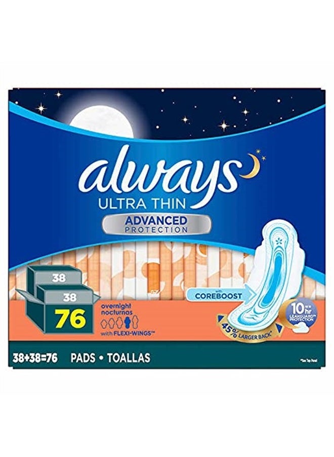 Always - Ultra Panty Liners Thin Advanced with Flexi Wings with Coreboost 10 Hours Leak Protection Larger Back 76 Count - Image 1