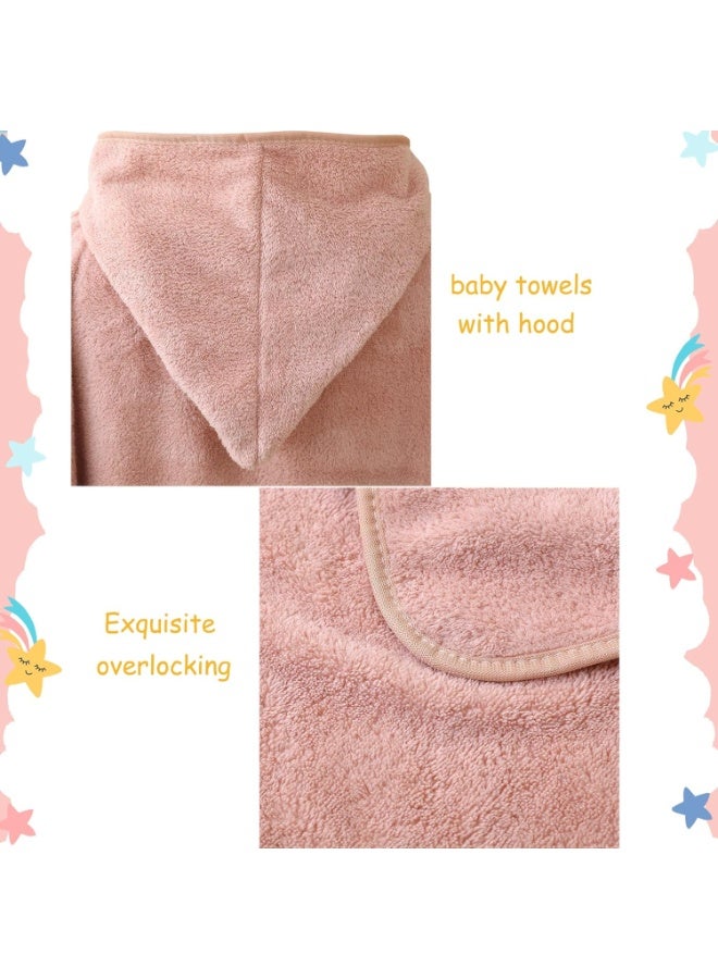 CMGTYYD Kids Hooded Bath Towel - Super Soft & Absorbent Coral Fleece, Rabbit Swim Cover-Up, Quick Dry Lightweight Pool & Beach Towel for Boys Girls Ages 0-4 (Pink) - Image 2