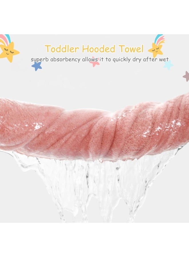 CMGTYYD Kids Hooded Bath Towel - Super Soft & Absorbent Coral Fleece, Rabbit Swim Cover-Up, Quick Dry Lightweight Pool & Beach Towel for Boys Girls Ages 0-4 (Pink) - Image 5